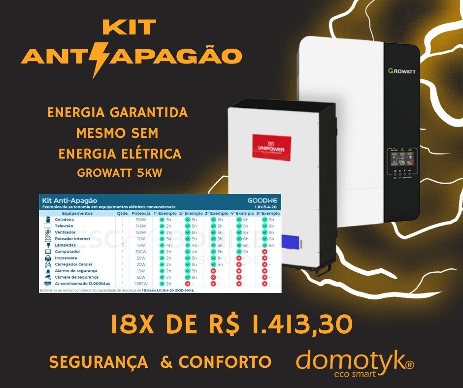Kit Antiapagão Growatt 5KW