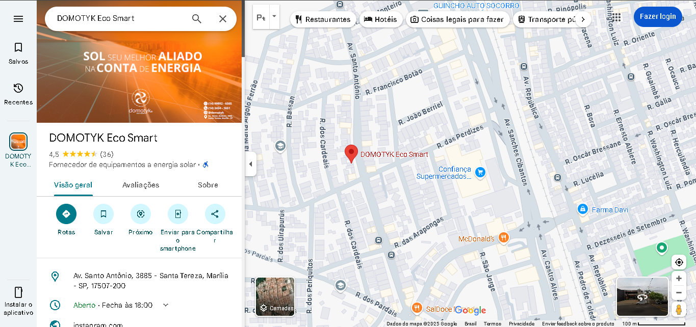 Localização da Domotyk no Google Maps